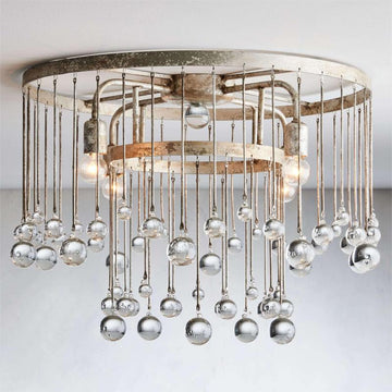 Aubrey Crystal Ball Flushmount Lamp - King Lamps