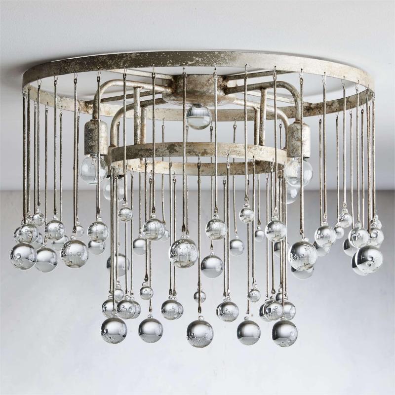 Aubrey Crystal Ball Flushmount Lamp - King Lamps