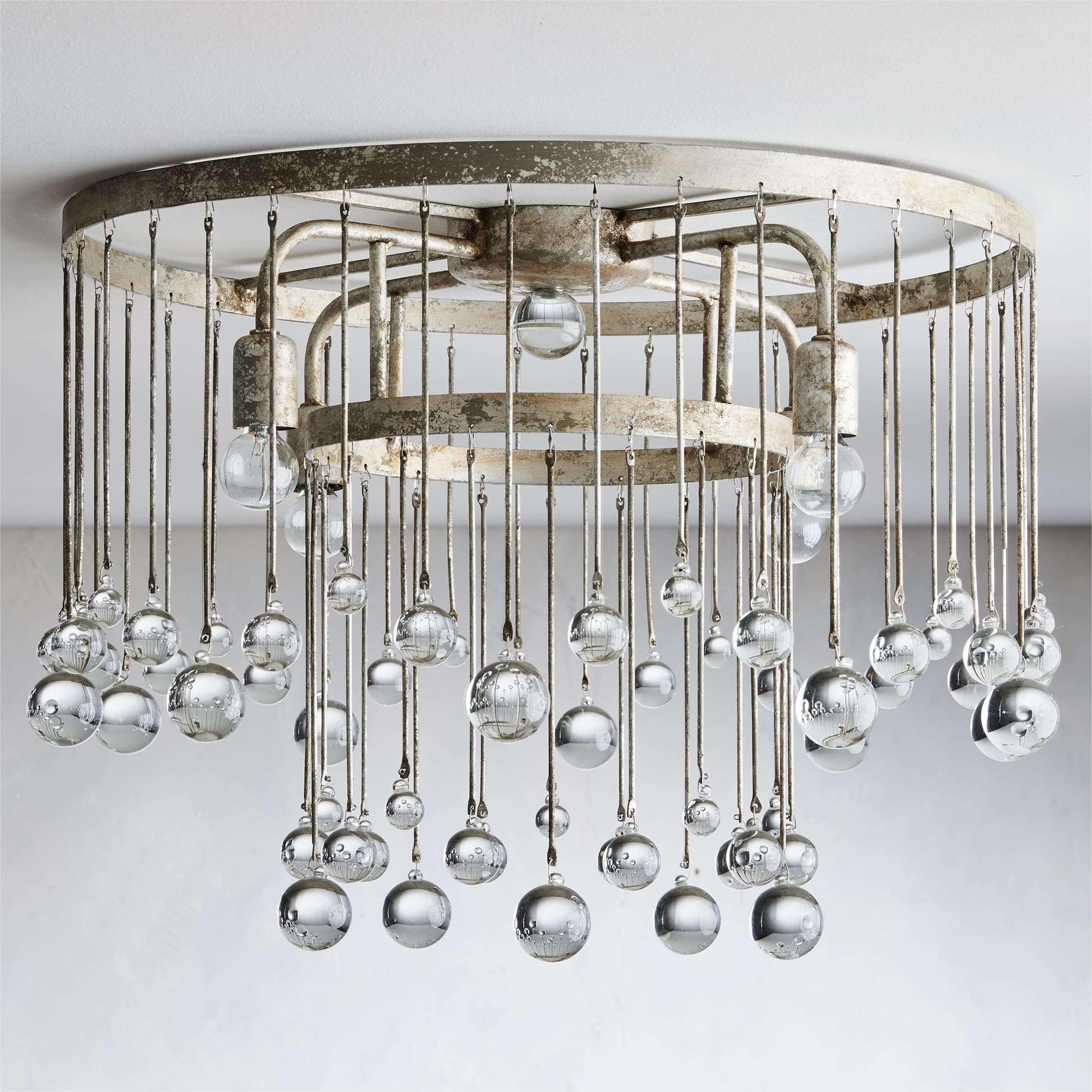 Aubrey Crystal Ball Flushmount Lamp - King Lamps