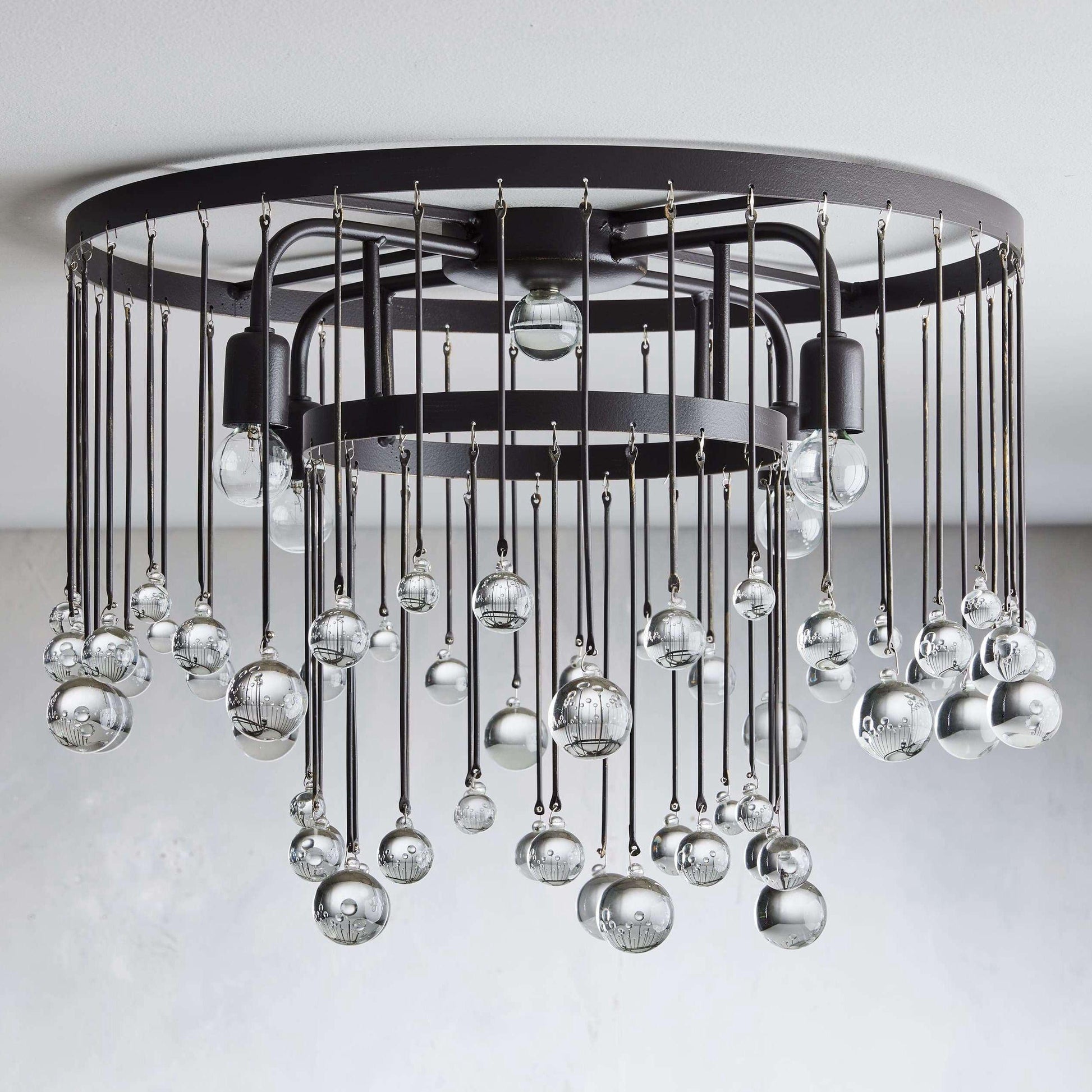 Aubrey Crystal Ball Flushmount Lamp - King Lamps