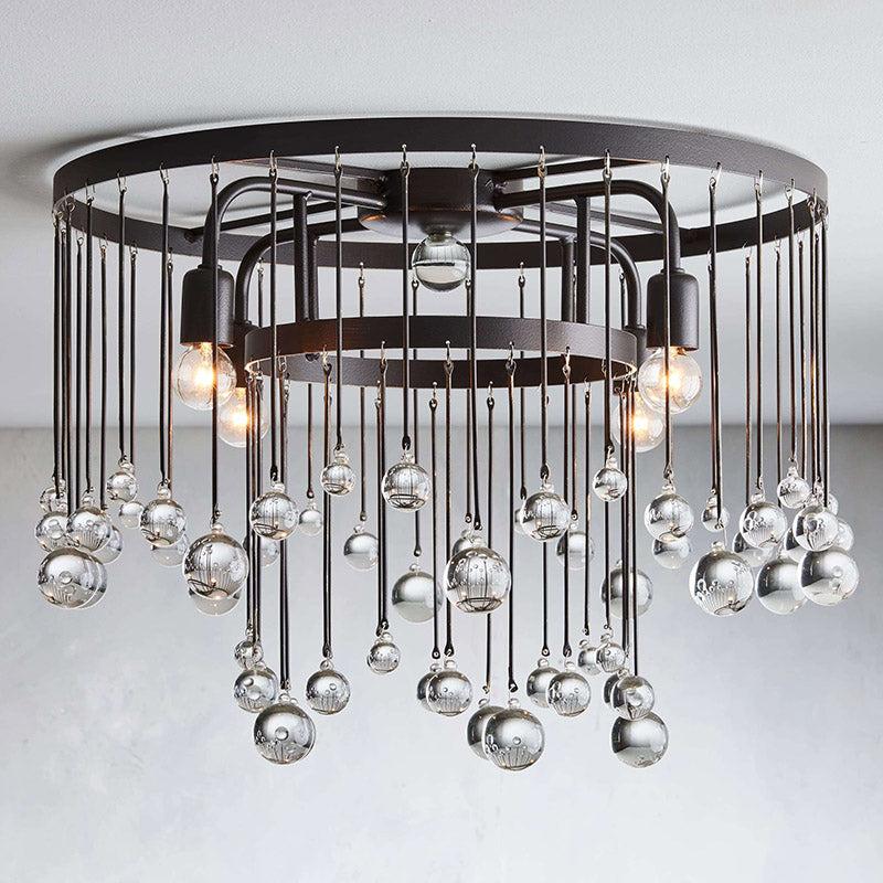 Aubrey Crystal Ball Flushmount Lamp - King Lamps
