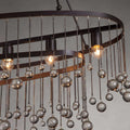 Aubrey Oval Crystal Ball 7 Light Chandelier - King Lamps