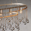 Aubrey Oval Crystal Ball 7 Light Chandelier - King Lamps