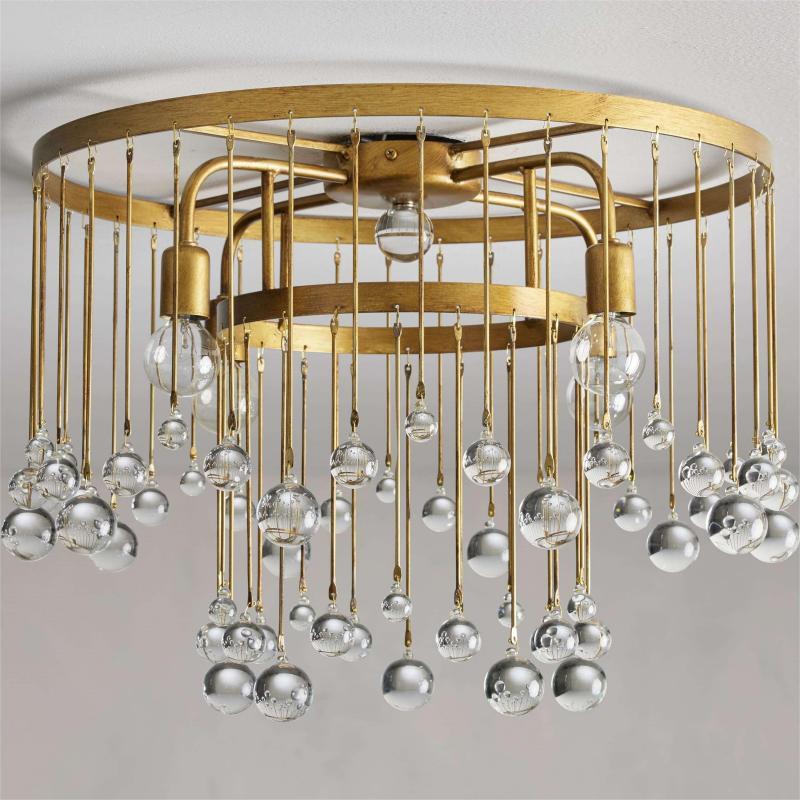 Aubrey Crystal Ball Flushmount Lamp - King Lamps
