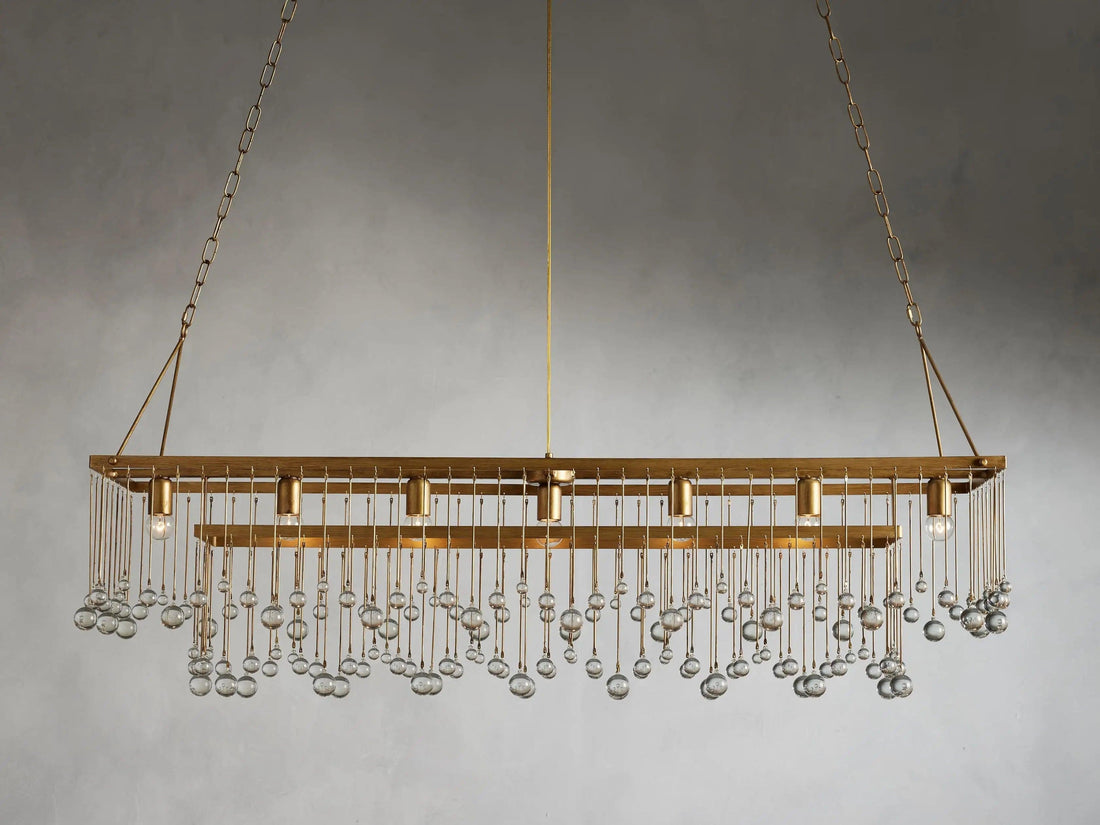 Aubrey Crystal Ball Rectangular Chandelier 47'' 60'' - King Lamps