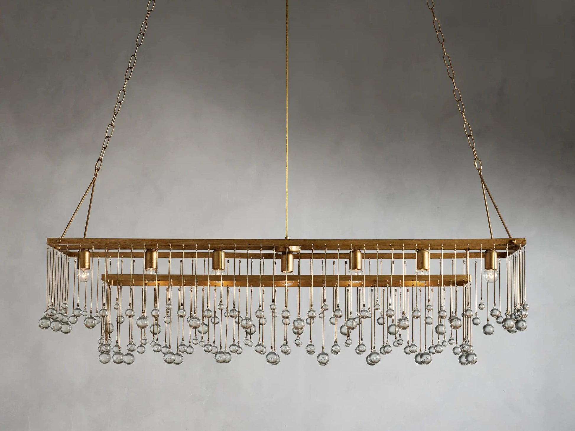 Aubrey Crystal Ball Rectangular Chandelier 47'' 60'' - King Lamps