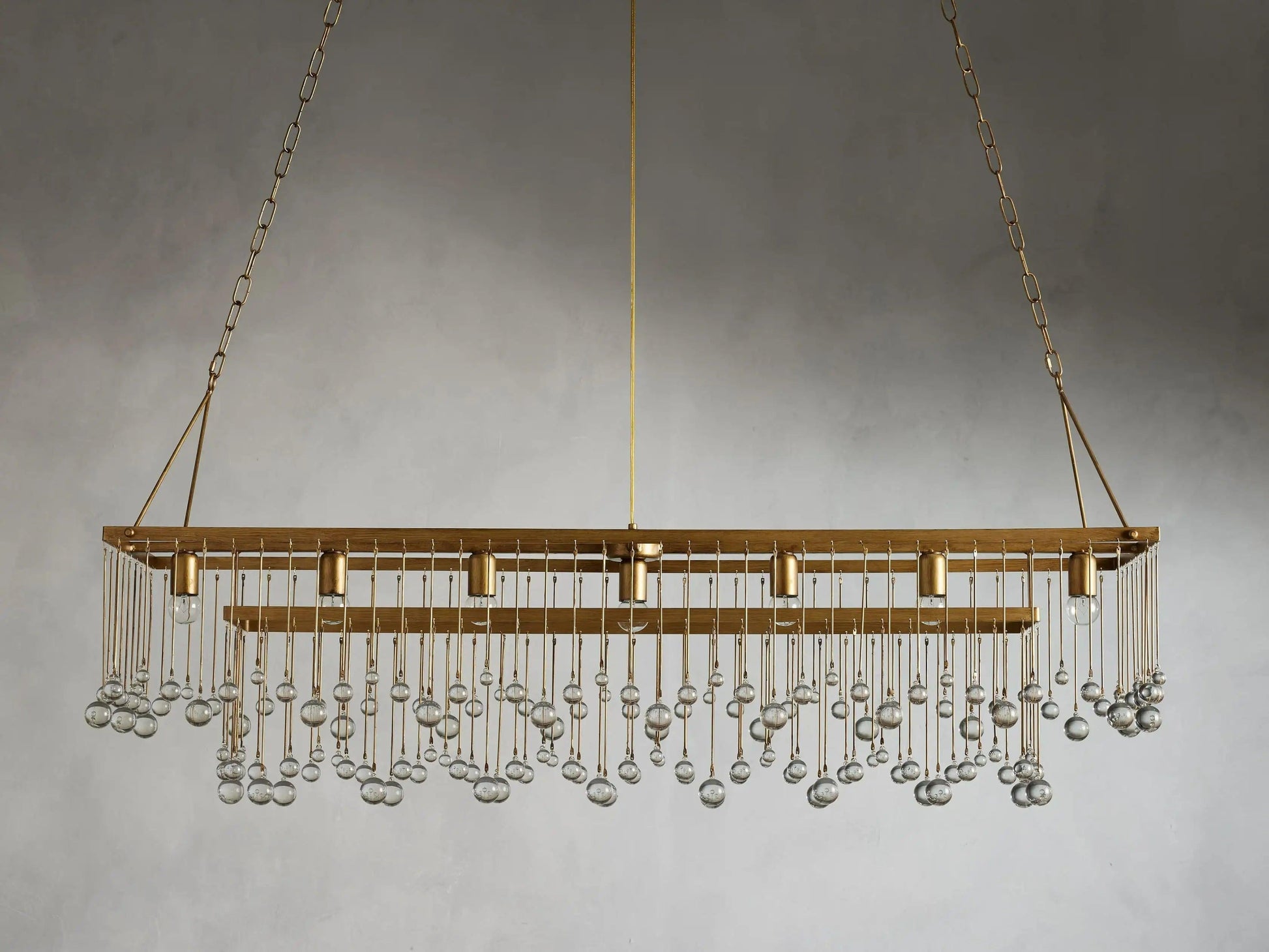 Aubrey Crystal Ball Rectangular Chandelier 47'' 60'' - King Lamps