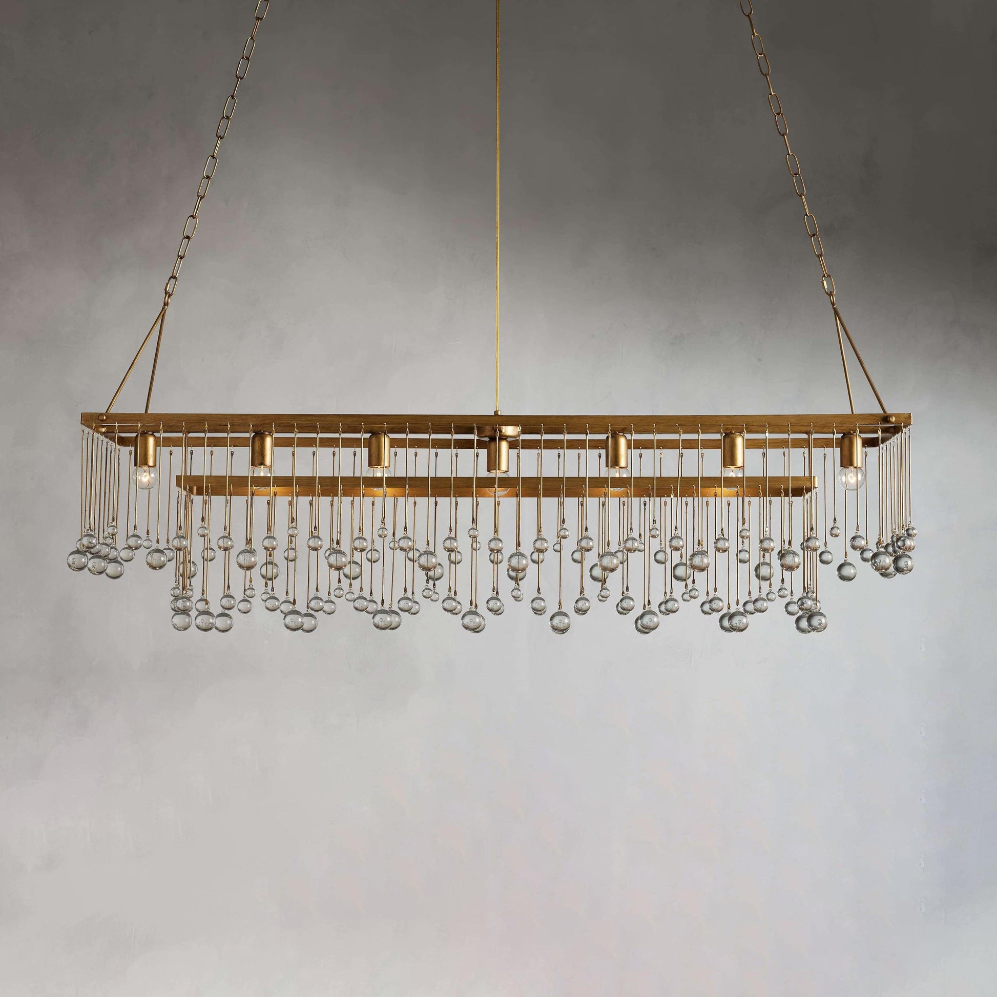 Aubrey Crystal Ball Rectangular Chandelier 47'' 60'' - King Lamps
