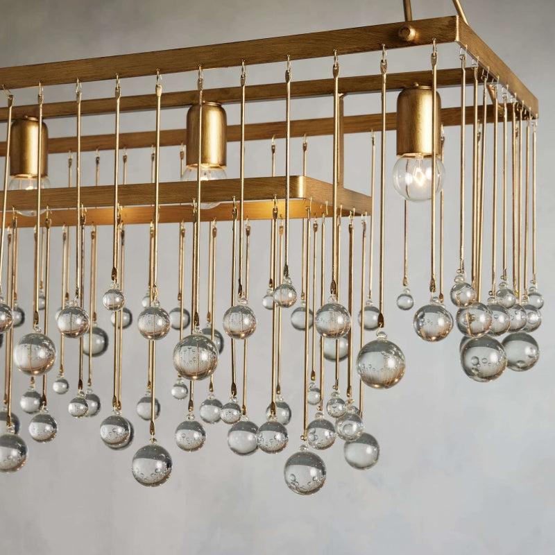 Aubrey Crystal Ball Rectangular Chandelier 47'' 60'' - King Lamps