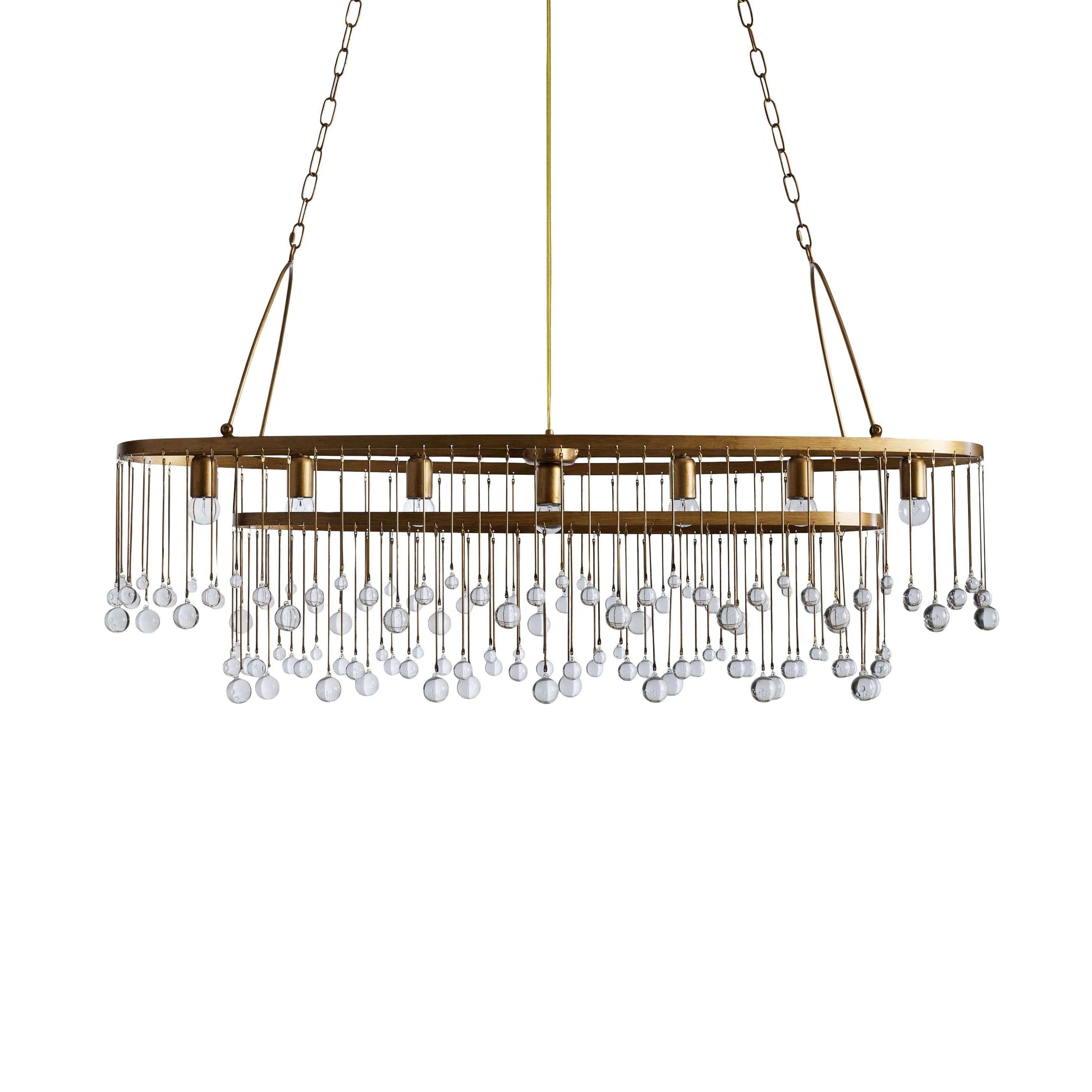 Aubrey Oval Crystal Ball 7 Light Chandelier - King Lamps
