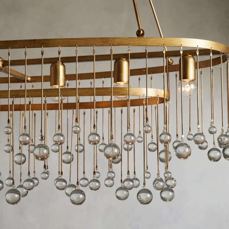 Aubrey Oval Crystal Ball 7 Light Chandelier - King Lamps