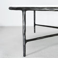 Thaddeus Forged Iron Marble Round Coffee Table 36