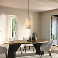 Hand-Carved Alabaster Cylinder Pendant - King Lamps