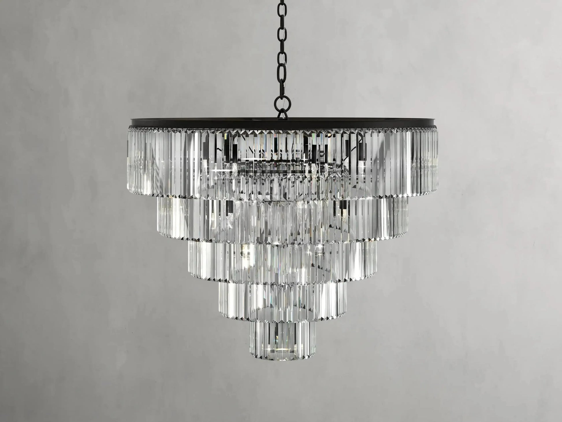 Leyland Tiered Round Crystal Chandelier - King Lamps