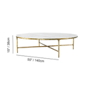 Thaddeus Forged Iron Marble Round Coffee Table 36