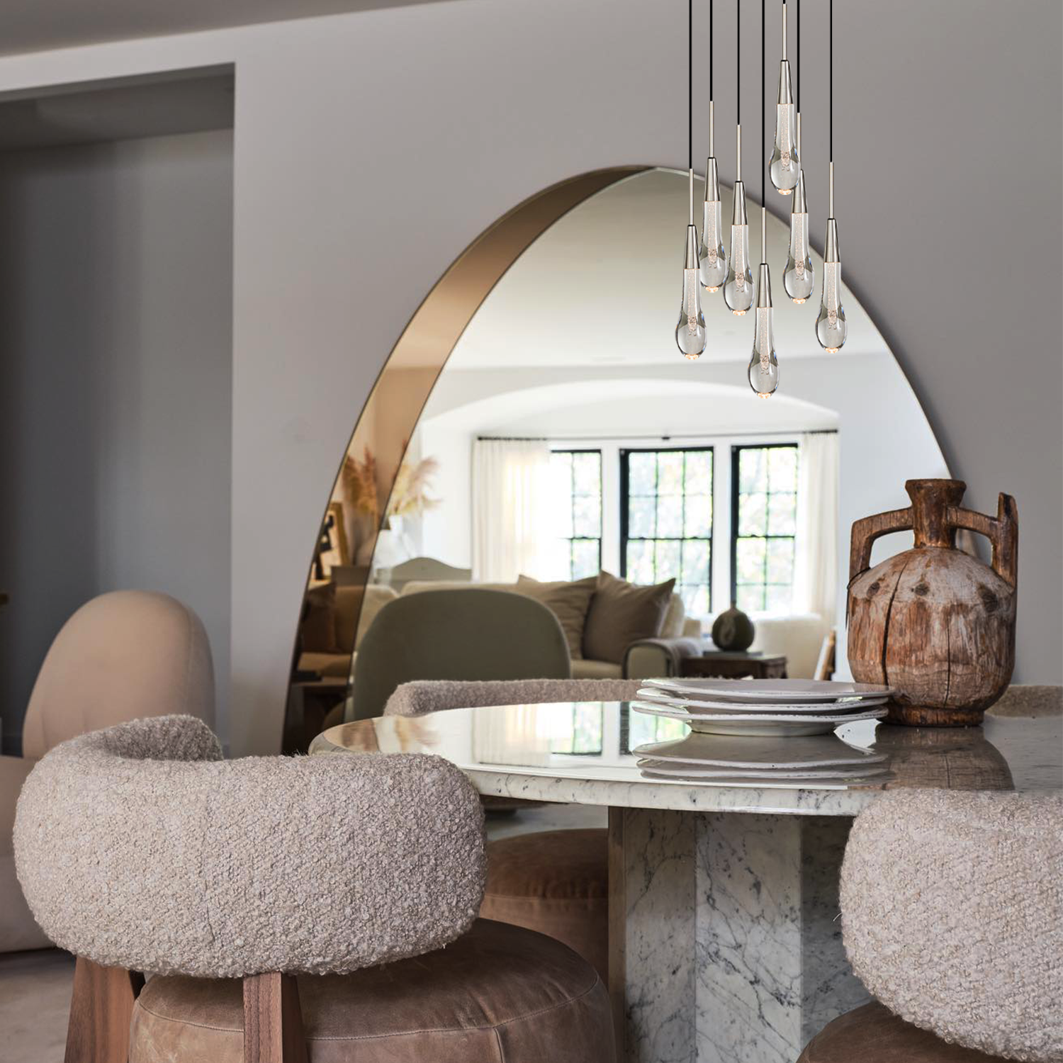 Soltaire Cluster Crystal Pendant 3 Light 5 Light 7Light - King Lamps