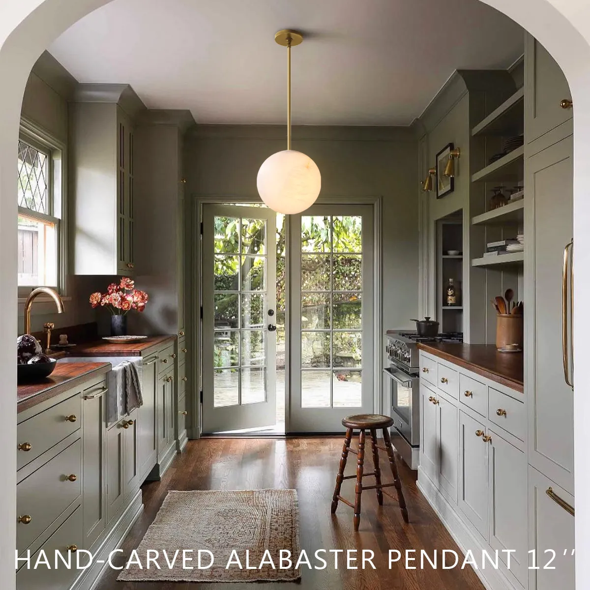 Alabaster Ball Modern Pendant Light - King Lamps