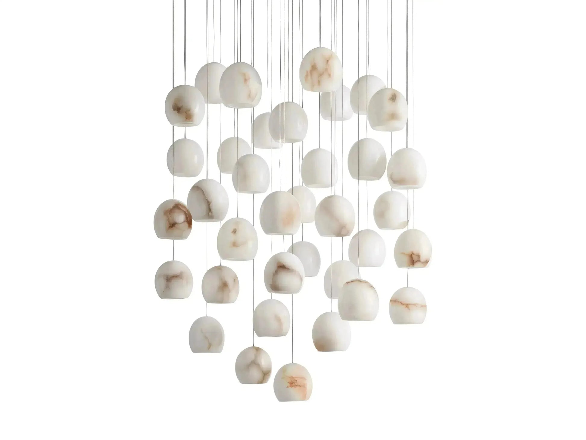 Arica Round Alabaster Chandelier 3/7/15/36 Light - King Lamps