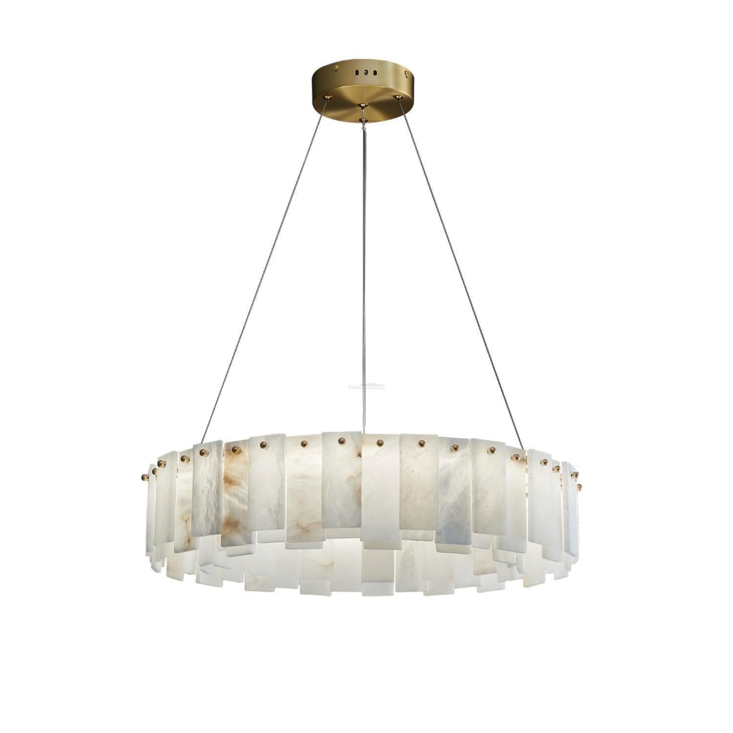 Halos Alabaster Round/Square Chandelier - King Lamps