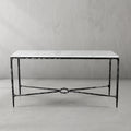 Thaddeus Forged Iron Rectangle Marble Console Table 60