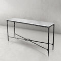 Thaddeus Forged Iron Rectangle Marble Console Table 60