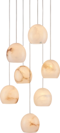 Arica Round Alabaster Chandelier 3/7/15/36 Light - King Lamps