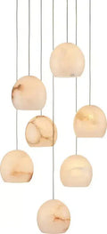 Arica Round Alabaster Chandelier 3/7/15/36 Light - King Lamps