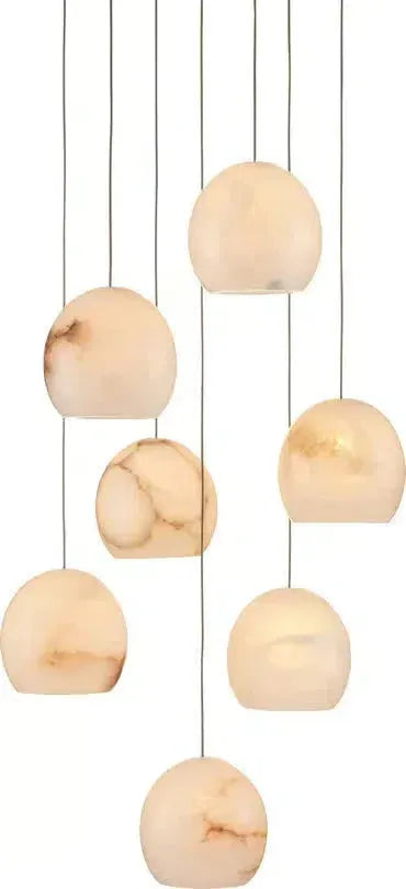 Arica Round Alabaster Chandelier 3/7/15/36 Light - King Lamps