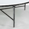 Thaddeus Forged Iron Marble Round Coffee Table 36