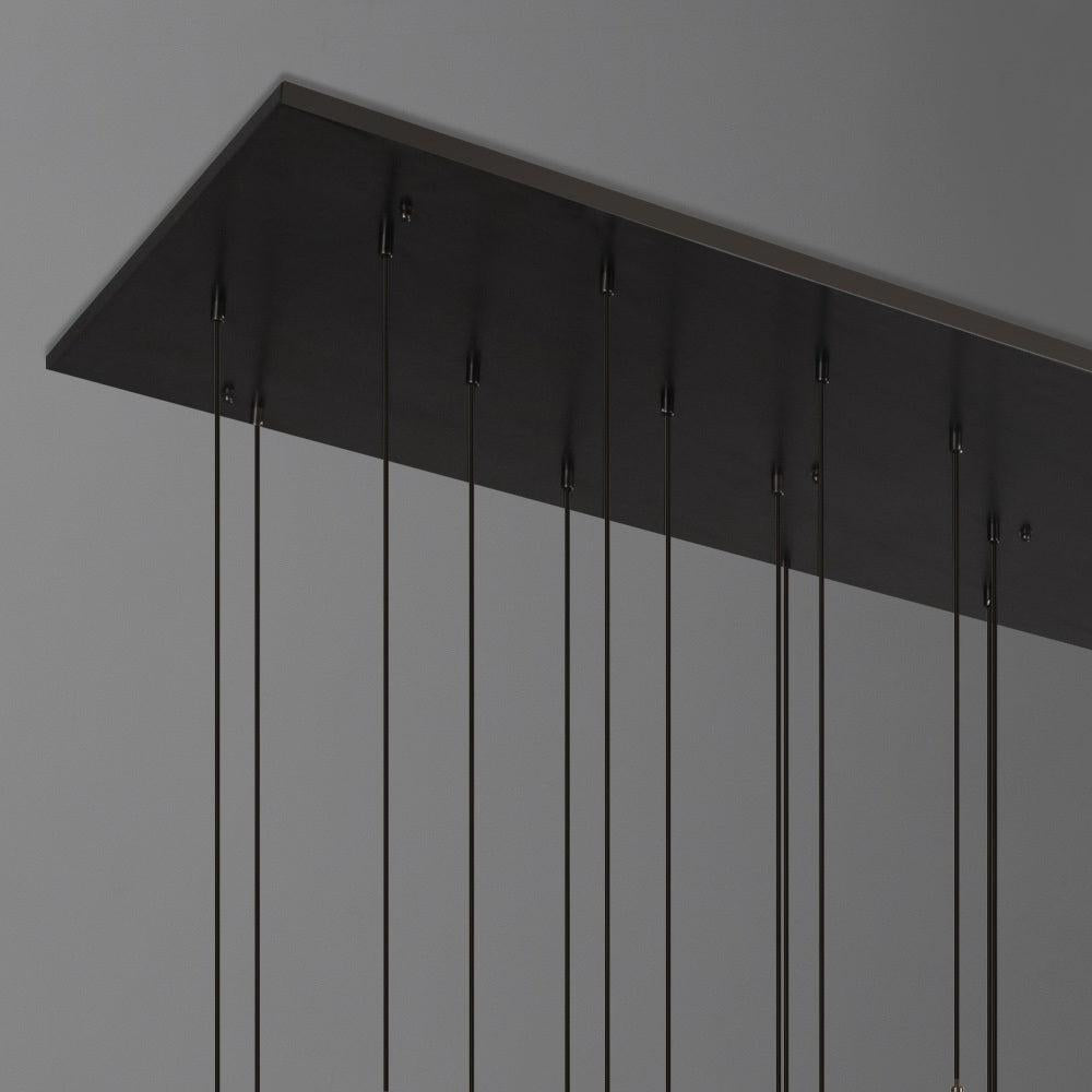 Rain Modern Rectangular Glass Chandelier 72" - King Lamps