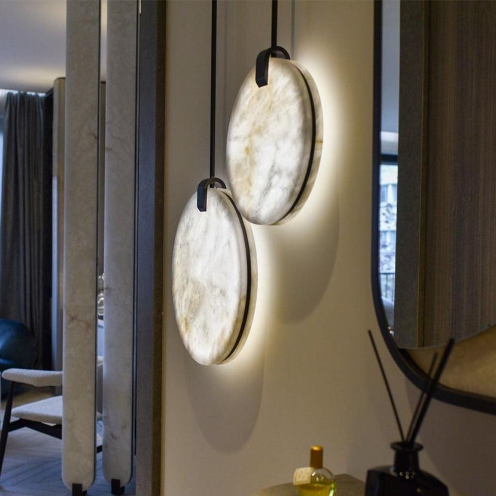 Alabaster Disc Pendant Light - King Lamps