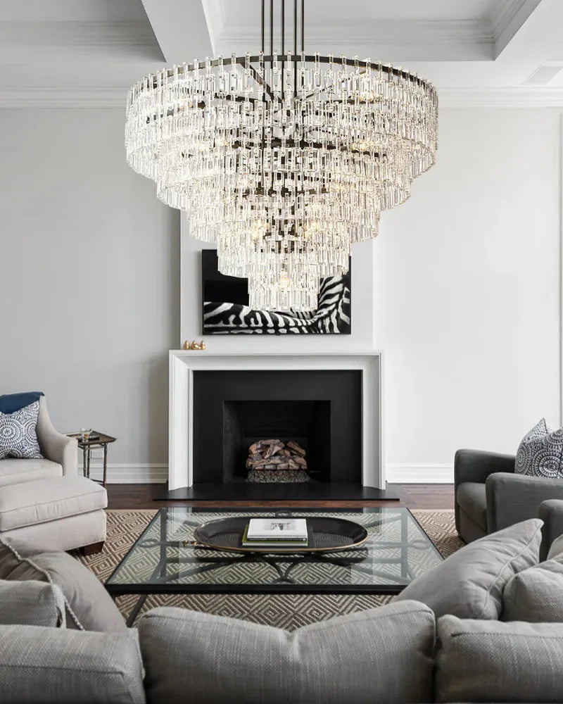 Marigan Crystal 3-Tier Round Chandelier 36" - King Lamps