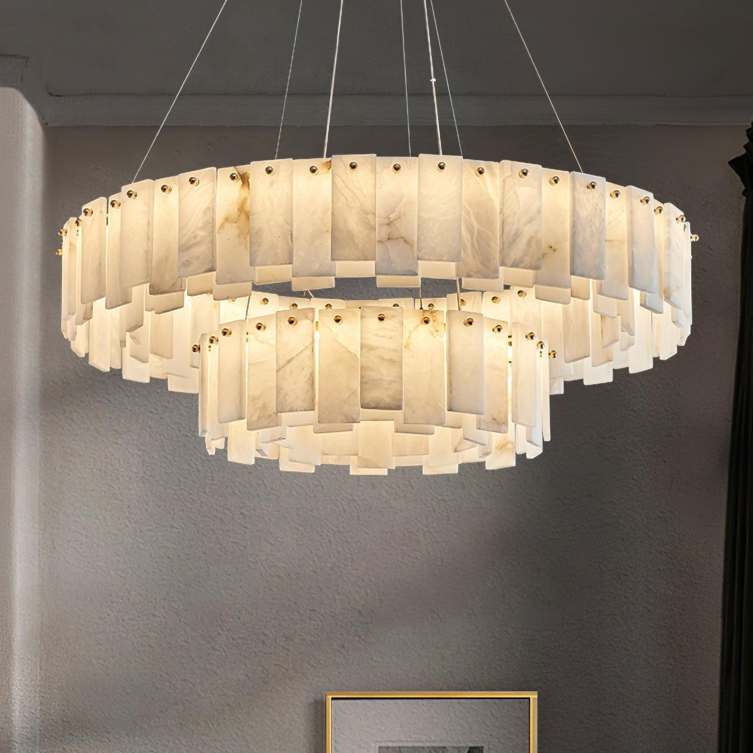 Halos Alabaster Round/Square Chandelier - King Lamps