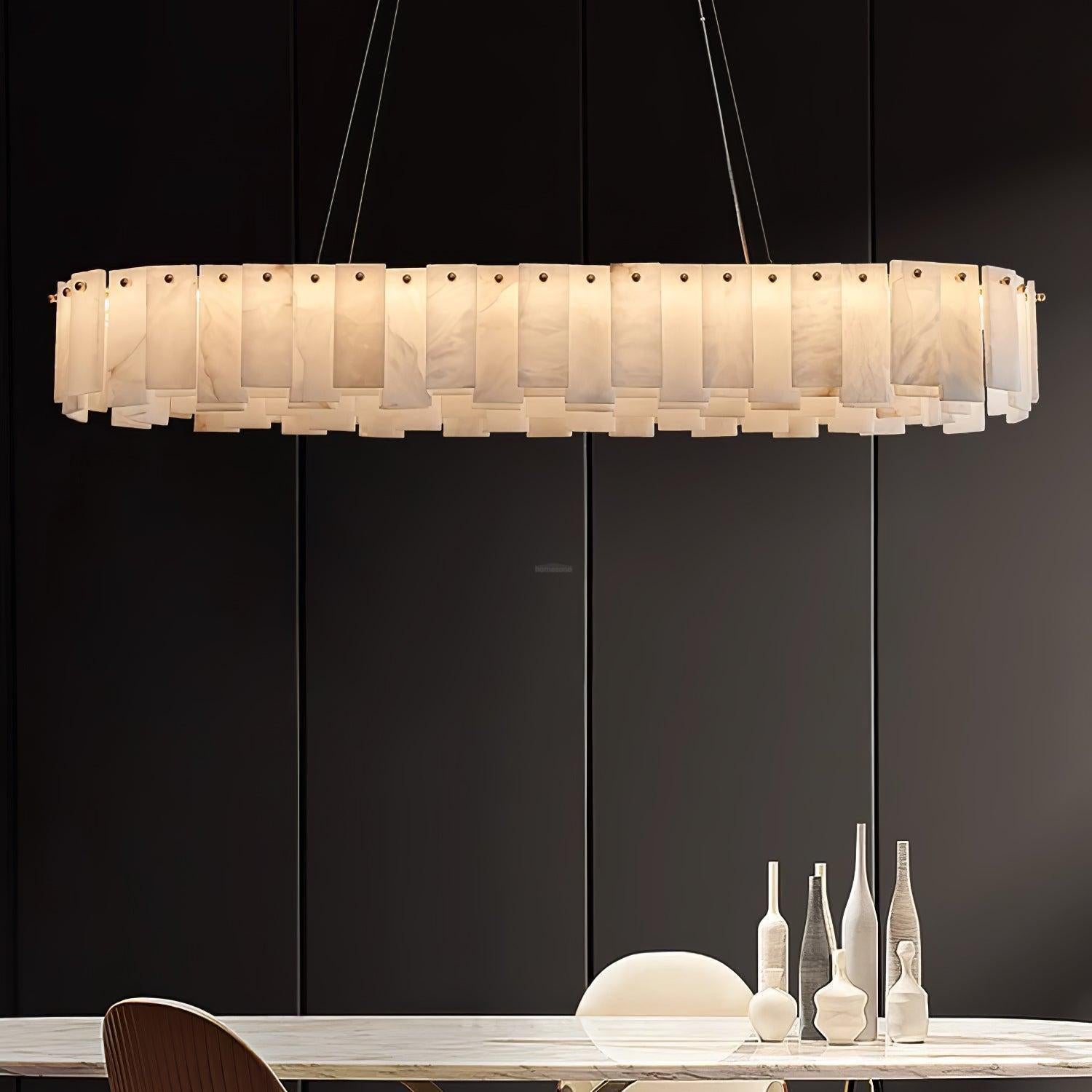 Halos Alabaster Round/Square Chandelier - King Lamps