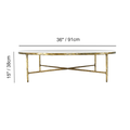Thaddeus Forged Iron Marble Round Coffee Table 36
