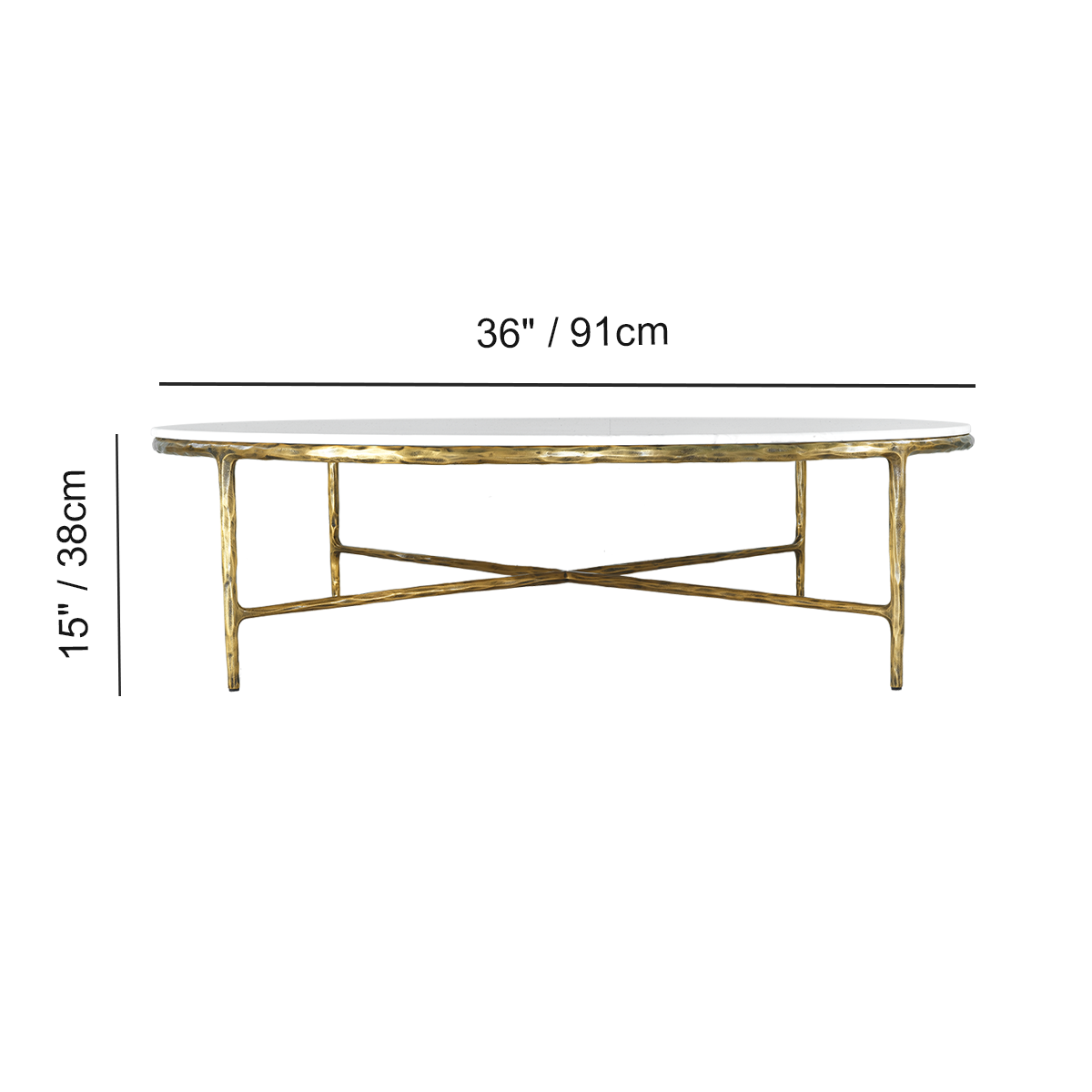 Thaddeus Forged Iron Marble Round Coffee Table 36" 55" - King Lamps