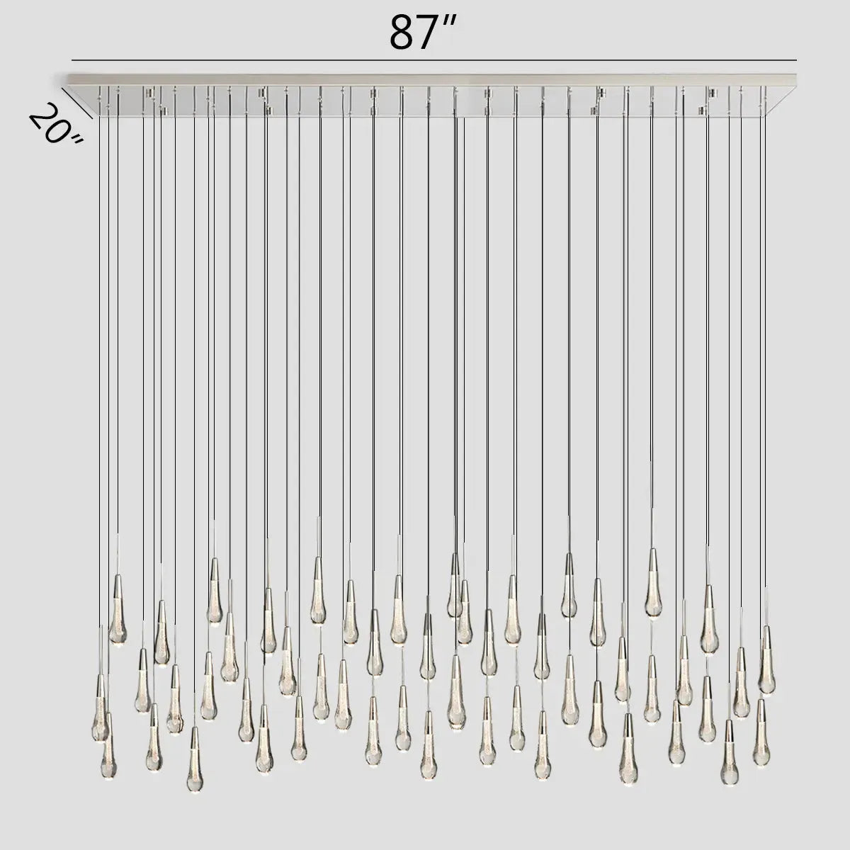 Soltaire Crystal Linear Chandelier 37" 50" 60'' 70" 87" 120''W - King Lamps