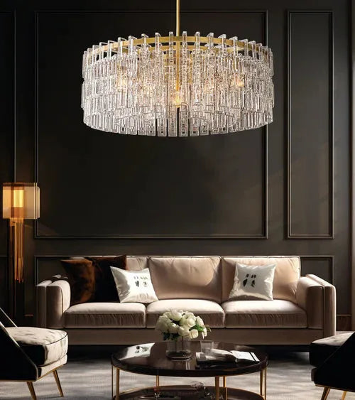Marigan Crystal Round Chandelier 36" - King Lamps