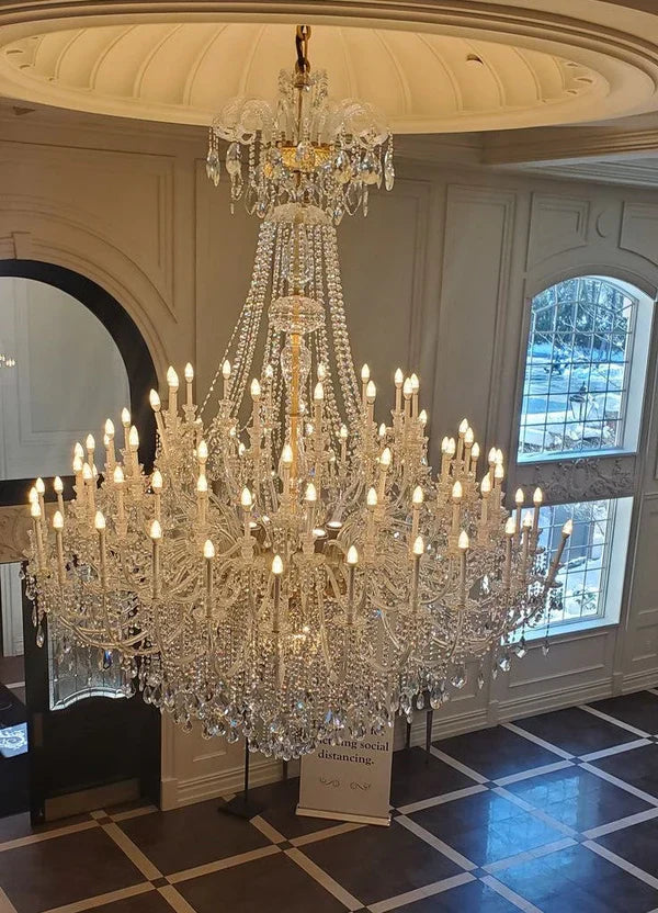Extra Large Classic Traditional Crystal Chandelier 60/72/90 Lights for Hotel, Showroom, Foyer , Wedding Hall,Coffee Shop - King Lamps