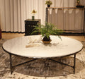 Thaddeus Forged Iron Marble Round Coffee Table 36