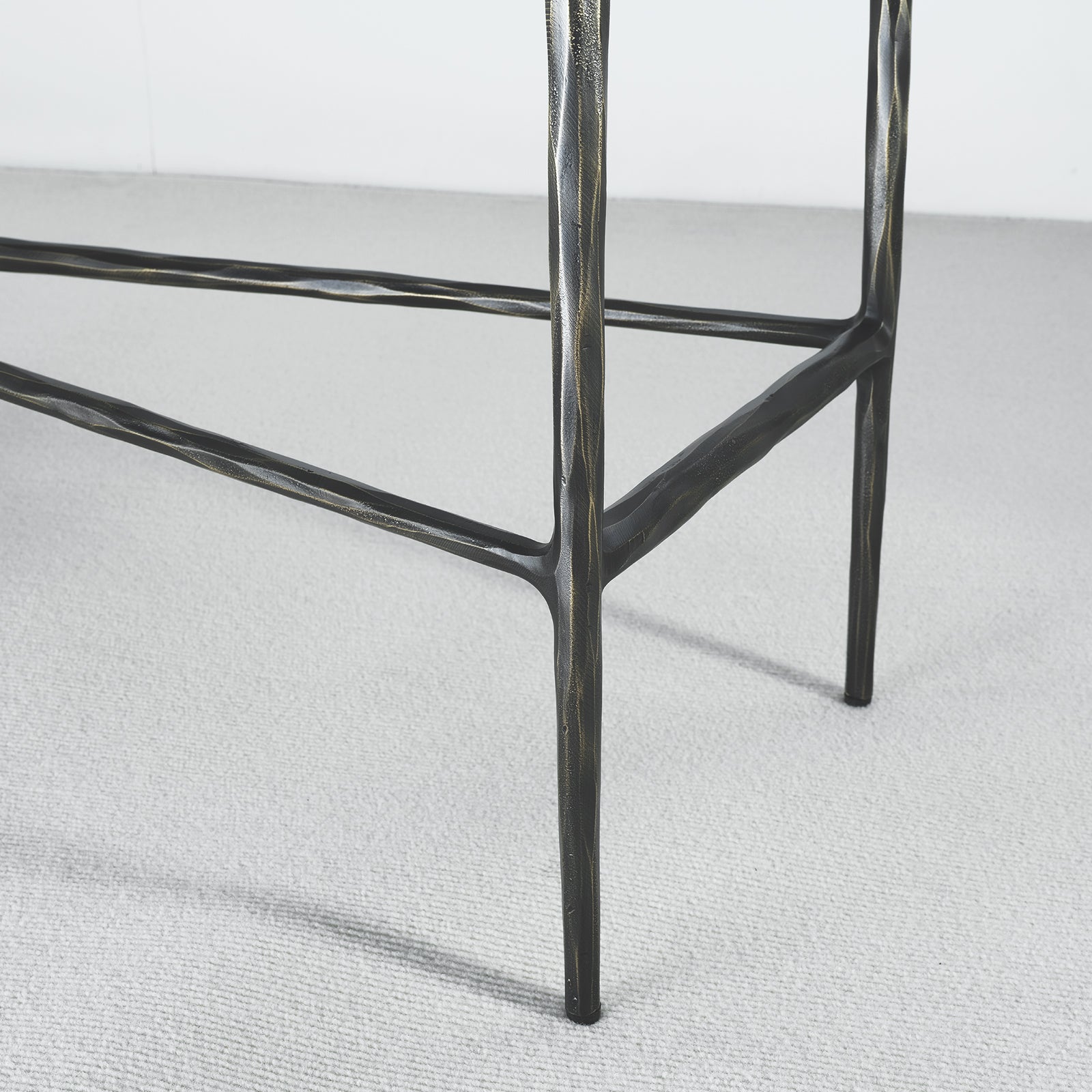 Thaddeus Forged Iron Rectangle Marble Console Table 60" 72" - King Lamps
