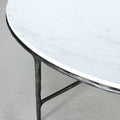 Thaddeus Forged Iron Marble Round Coffee Table 36