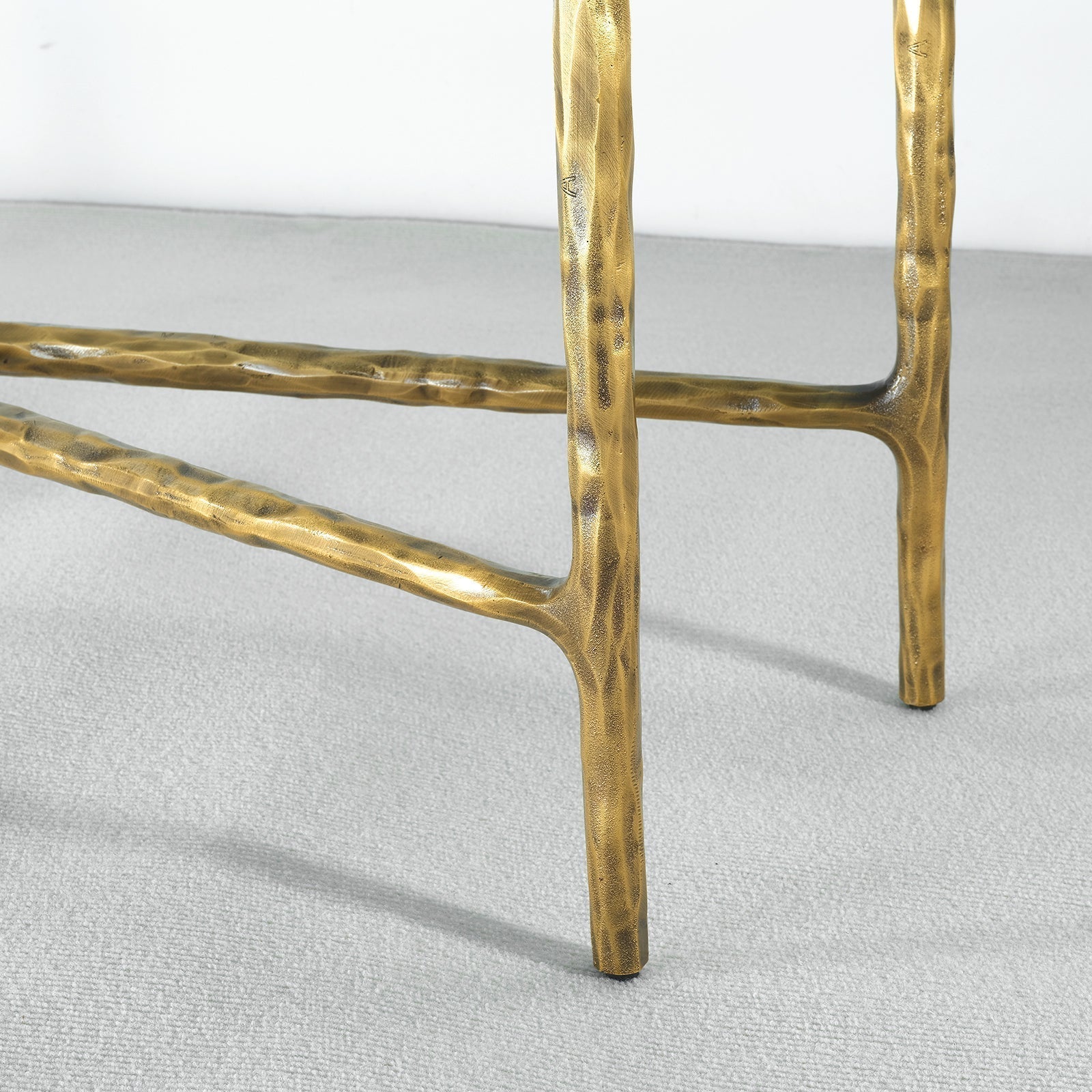 Thaddeus Forged Iron Rectangle Marble Console Table 60" 72" - King Lamps