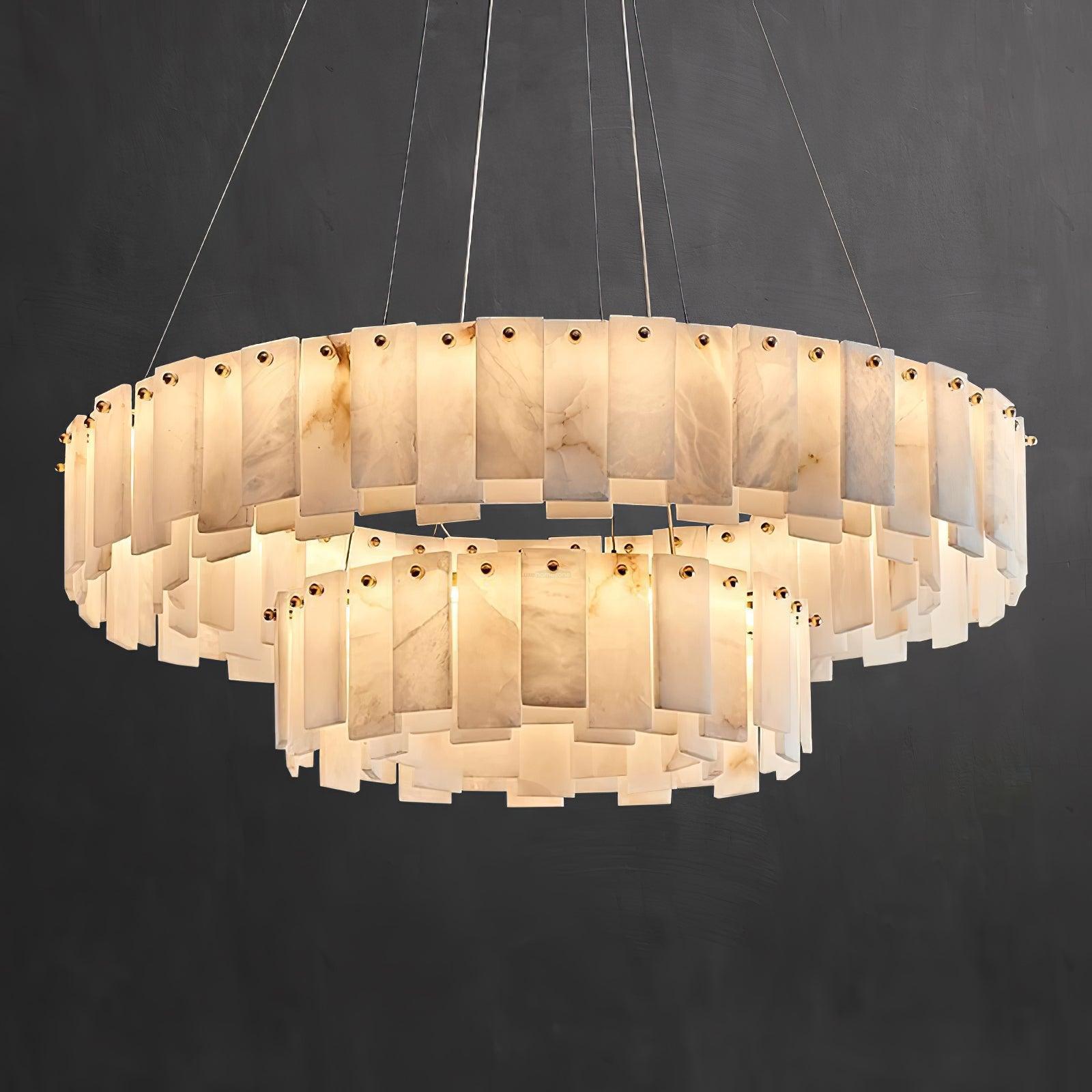 Halos Alabaster Round/Square Chandelier - King Lamps