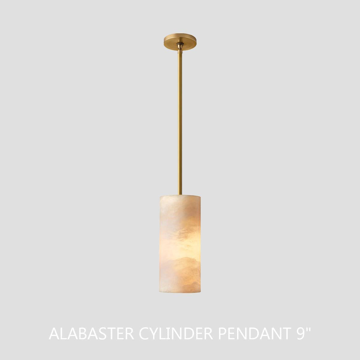 Hand Carved Alabaster Cylinder Pendent - King Lamps