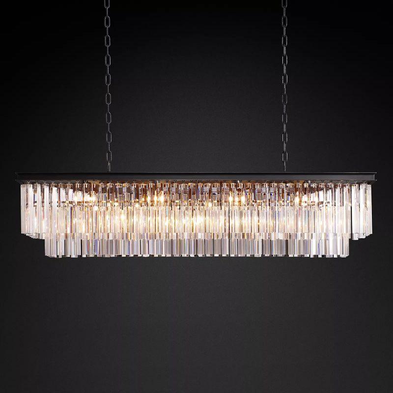 1920S Odeon Rectangular Chandelier 59" - King Lamps