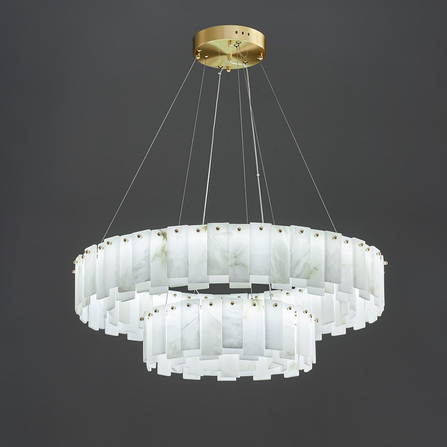 Halos Alabaster Round/Square Chandelier - King Lamps