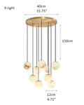 Alabaster Round Pendant Lamp with Cluster Ceiling Design for Stair Villa