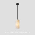 Hand Carved Alabaster Cylinder Pendent - King Lamps