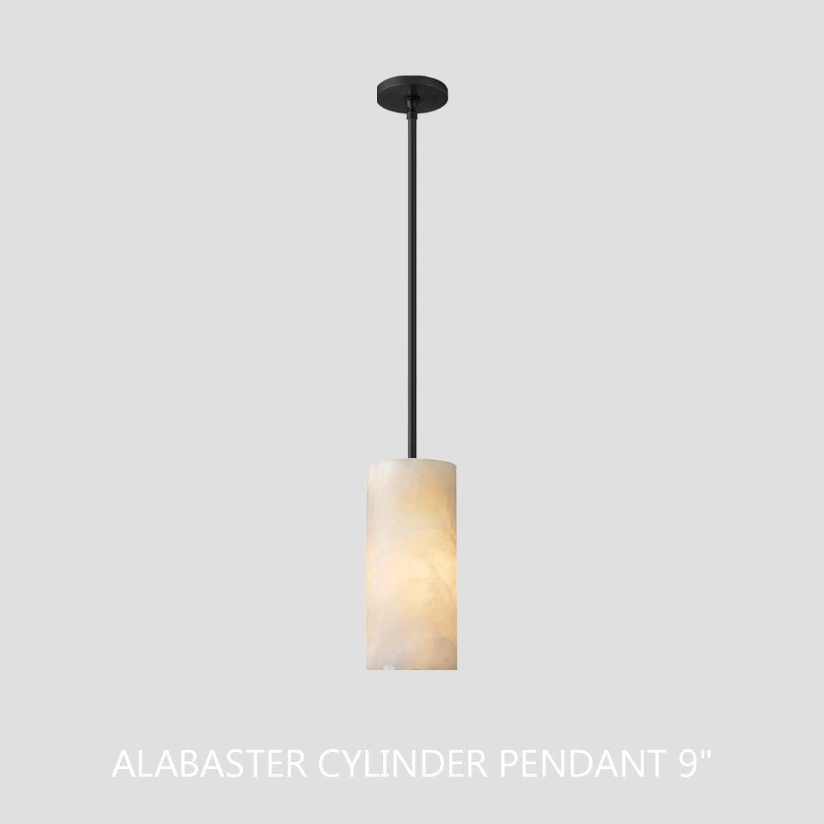 Hand Carved Alabaster Cylinder Pendent - King Lamps